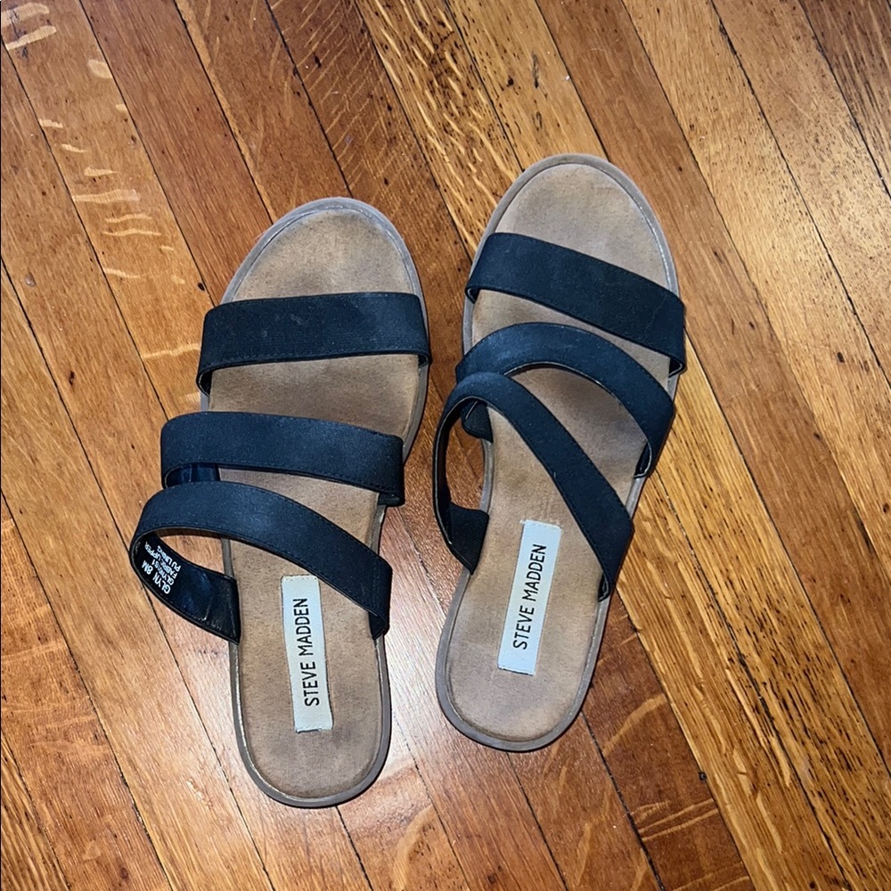 Steve Madden Black Strappy Sandals